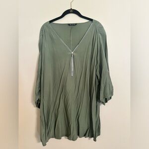 Olive green blouse with Zipper
